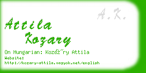 attila kozary business card